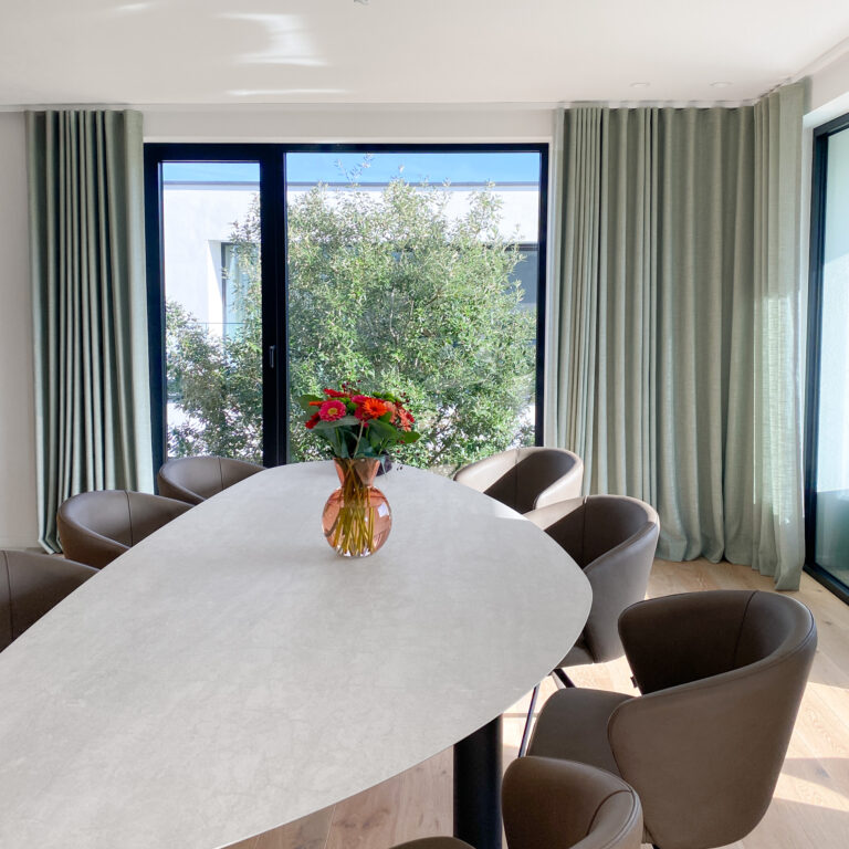 shadow wavegordijn groen sphere rail wit